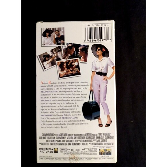 Crazy In Alabama Columbia Pictures VHS 2000 Melanie Griffith David Morse PG13 - Picture 2 of 4
